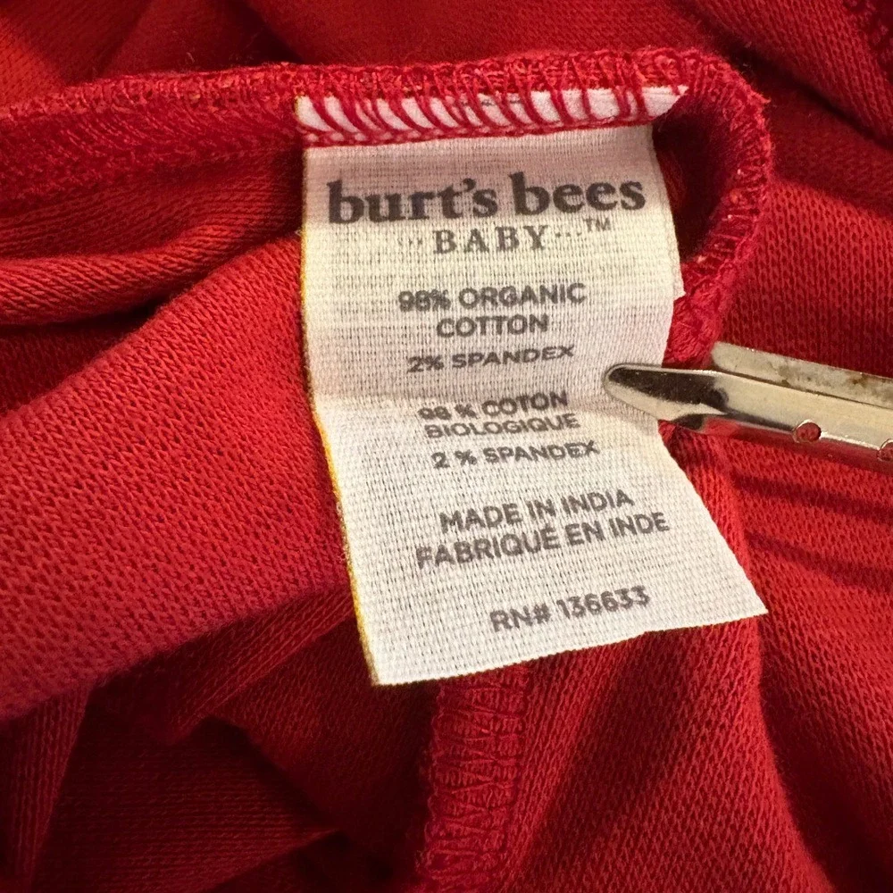 Burt's Bees Baby Women XXL Organic Cotton Holiday Pajama Set Red Gingerbread
